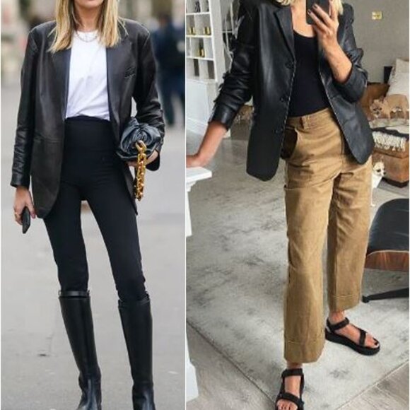 JohnPaulRichard Black Leather Blazer Like-New Women's Medium/size 10 - Picture 11 of 11